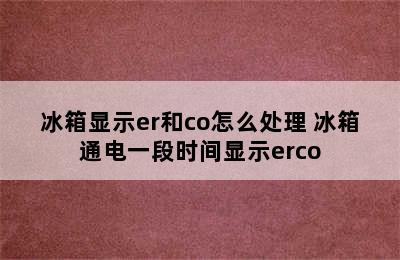 冰箱显示er和co怎么处理 冰箱通电一段时间显示erco